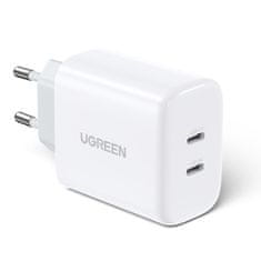 Ugreen omrežni polnilec 2x USB Type C 40W Power Delivery bele barve (10343)