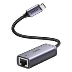 Ugreen zunanja omrežna kartica USB Type C - RJ45 1Gbps (1000Mbps) siva (40322 CM483)