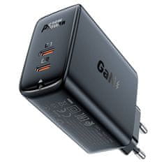 AceFast A29 PD50W GAN 2x USB-C 50W omrežni polnilnik (črn)