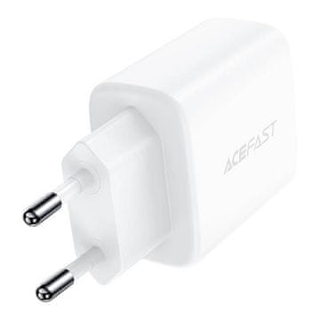 AceFast A25 omrežni polnilnik, USB + USB-C, PD 20W (bela)