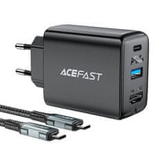 AceFast A17 omrežni polnilec, 65W GaN + kabel USB-C (črn)