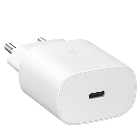 Samsung Samsung originalni polnilec Super Fast Charge 3.0 Power Delivery USB Type C 25W 3A bele barve (EP-TA800NWEGEU)