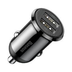 shumee Grain PRO avtopolnilec 2x USB 4.8A črn