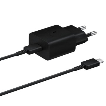 Samsung USB-C omrežni polnilnik 15 W PD AFC + USB-C kabel, črn