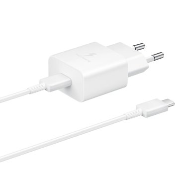 Samsung Stenski polnilec USB-C 15 W PD AFC + bel kabel USB-C