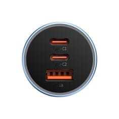 BASEUS BASEUS AVTOPOLNILEC USB-A + 2X USB-C 65W MODER