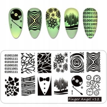 shumee Ploščica za žigosanje nohtov Finger Angel - V12