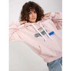 Ex moda Ženski pulover z oversize potiskom ADIA svetlo roza EM-BL-718.39P_392700 Univerzalni