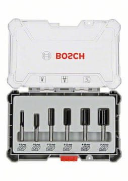 BOSCH KOMPLET RAVNIH REZKARJEV, 6-DELNI, ROČAJ 8 mm
