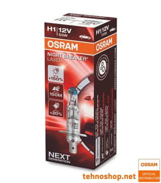 Osram ŽARNICA HALOGEN H1 NIGHT BREAKER LASER 64150NL 12V 55W P14.5s