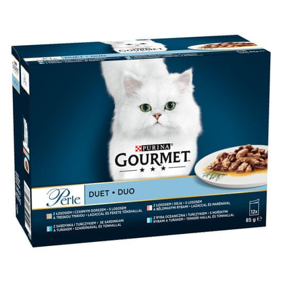 Gourmet Perle Multipack mini fileji v ribjem soku, Duo, 72 x 85 g