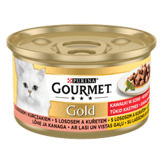 Gourmet GOLD losos in piščanec v soku 12x85 g