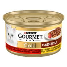 Gourmet Gold Casserole z govedino in piščancem v paradižnikovi omaki, 24x85 g