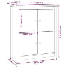 Vidaxl Komoda 83x41,5x100 cm trdna borovina