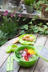 Curver Set lunch - To go, s priborom, krožnikom in posodico, 1,6l, zelen