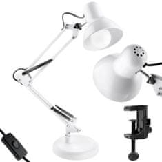 LUMILED Namizna svetilka E27 TOBI bela + namizno držalo