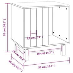 Greatstore Pasja uta bela 50x40x52 cm trdna borovina