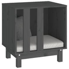 Vidaxl Pasja uta siva 50x40x52 cm trdna borovina