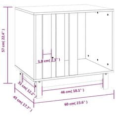 Greatstore Pasja uta črna 60x45x57 cm trdna borovina