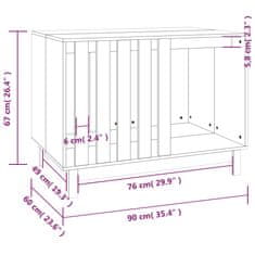 Greatstore Pasja uta bela 90x60x67 cm trdna borovina