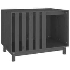 Vidaxl Pasja uta siva 90x60x67 cm trdna borovina