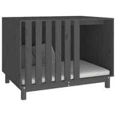 Vidaxl Pasja uta siva 100x70x72 cm trdna borovina