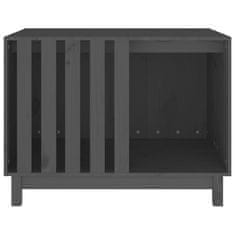 Vidaxl Pasja uta siva 90x60x67 cm trdna borovina