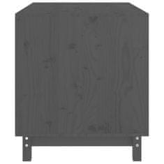 Vidaxl Pasja uta siva 90x60x67 cm trdna borovina