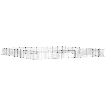 Vidaxl Ograda za hišne ljubljenčke s 44 paneli črna 35x35 cm jeklo