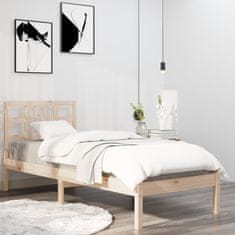 Vidaxl Posteljni okvir iz trdnega lesa 90x190 cm 3FT