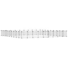 Vidaxl Ograda za hišne ljubljenčke s 36 paneli črna 35x35 cm jeklo