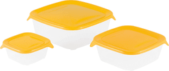 Curver Set posod za shranjevanje Fresh&Go, 0,5L+1L+2L, transparent rumena