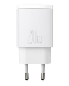 BASEUS CCXJ-B02 Kompaktni hitri polnilec USB/USB-C 20W, bel