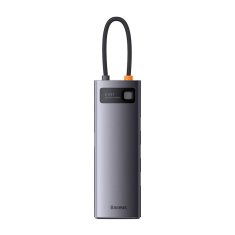 BASEUS Vozlišče 8w1 Metal Gleam Series, USB-C do 3x USB 3.0 + HDMI + USB-C PD + microSD/SD + VGA