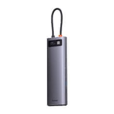 BASEUS Vozlišče USB-C 12w1 Metal Gleam Series (sivo)