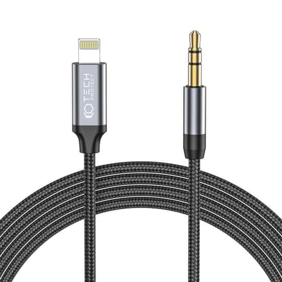 Tech-protect Ultraboost kabel Lightning / 3.5mm jack 1m, črna