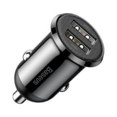 BASEUS Baseus Grain Pro 2x USB 4,8A avtomobilski polnilec (črn)