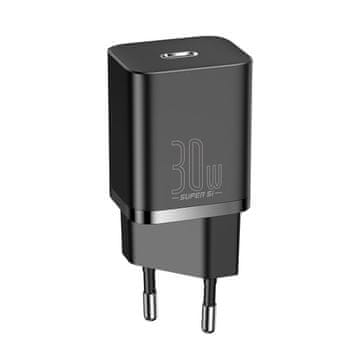 BASEUS Baseus Super Si Quick Charger 1C 30W omrežni polnilec (črn)