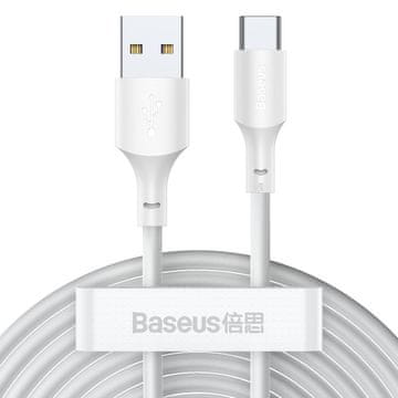 BASEUS Baseus Simple Wisdom Kabel USB na USB-C, 40W, 5A, 1,5 m (bela) 2 kosa