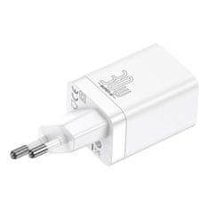 BASEUS Baseus Super Si Pro Quick Charger USB + USB-C 30W omrežni polnilec (bela)