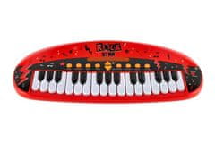 Teddies Klavir ROCK STAR 31 tipk, plastika, 46 cm, na baterije, z zvokom in svetlobo