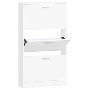 Vidaxl Omarica za čevlje bela 59x17x108 cm inženirski les