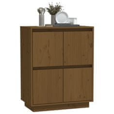 Vidaxl Komoda medeno rjava 60x34x75 cm trdna borovina
