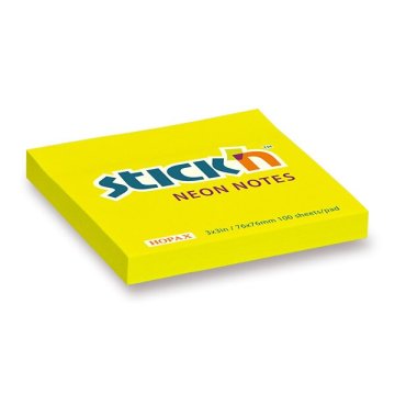 Stick'n Notes 76 × 76 mm, 100 listov - rumena