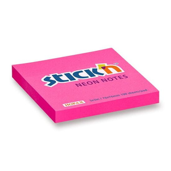 Stick'n Notes 76 × 76 mm, 100 listov temno roza barve