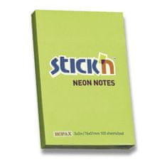 Stick'n Notes Neon 76 × 51 mm, 100 listov, zelena