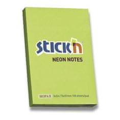 Stick'n Notes Neon 76 × 51 mm, 100 listov - zelena