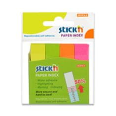 Stick'n Notes - 50 x 12 mm, 4 x 100 listov, neon