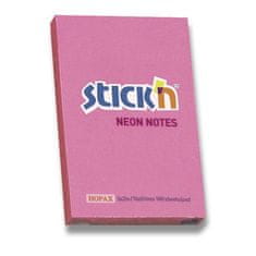 Stick'n Notes Neon 76 × 51 mm, 100 listov, roza