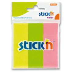 Stick'n Notes 76 x 25 mm, 3 × 50 listov, neon
